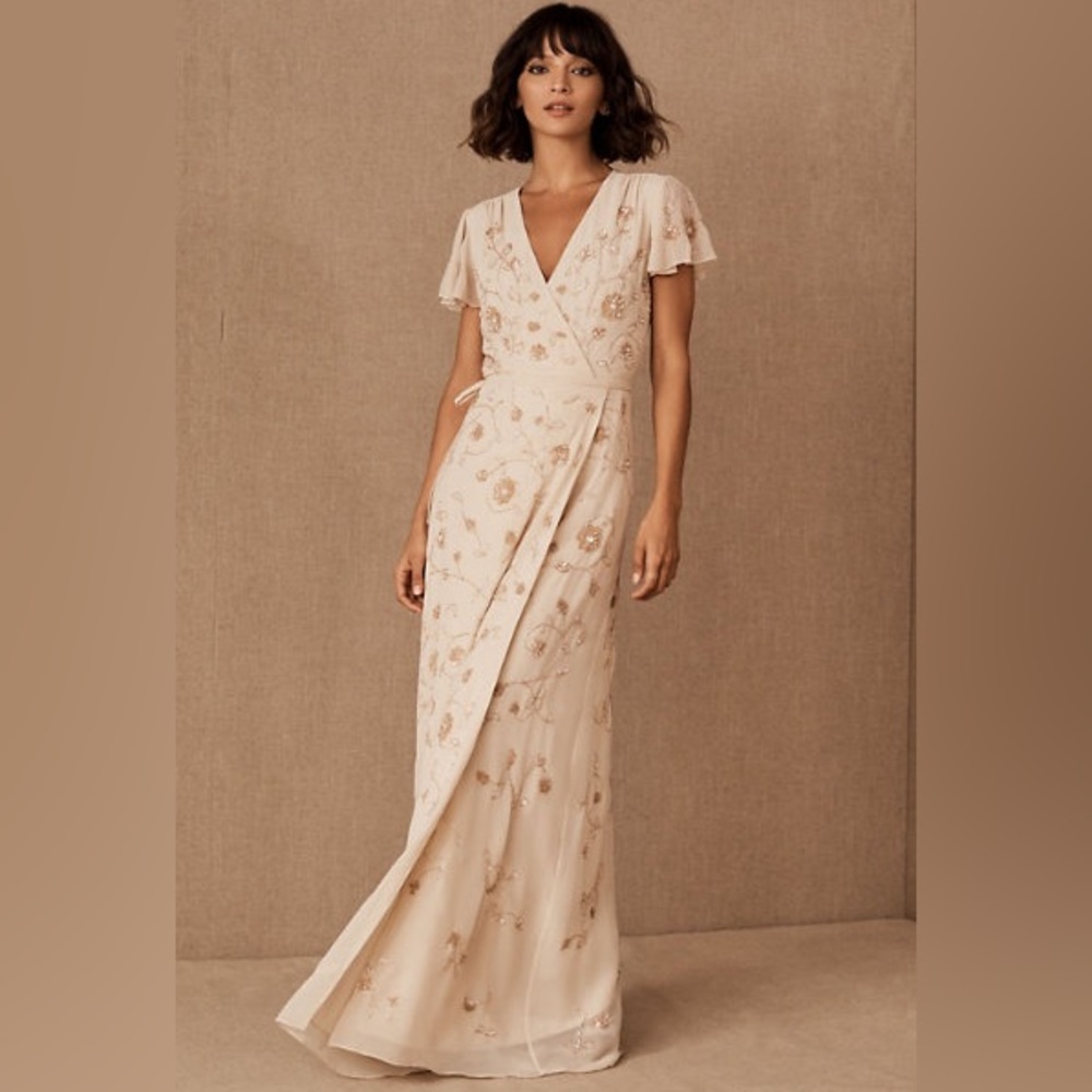 BHLDN Plymouth Beaded Wrap Dress